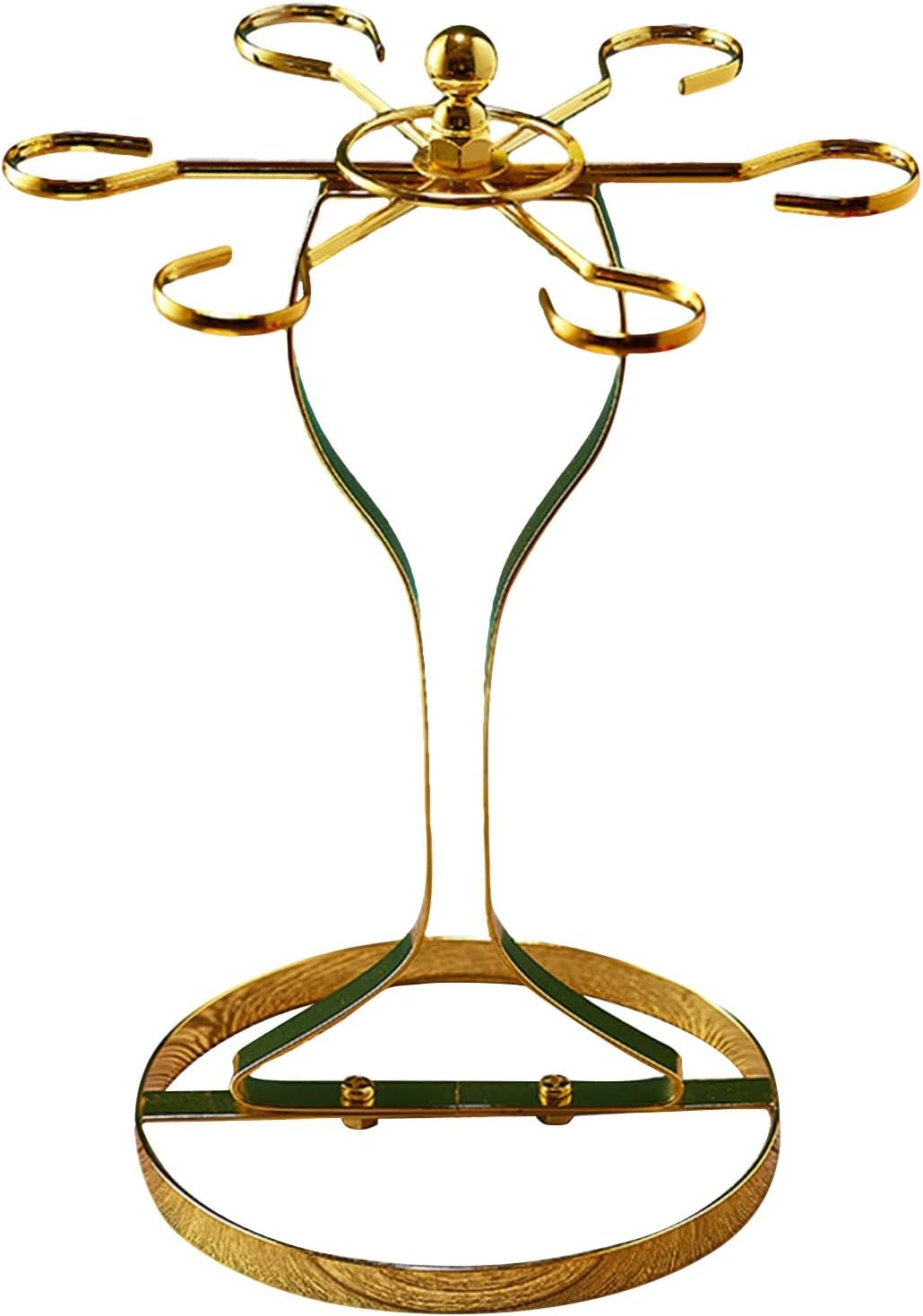 Elegant Gold Wine Glass Holder with 6 Hooks