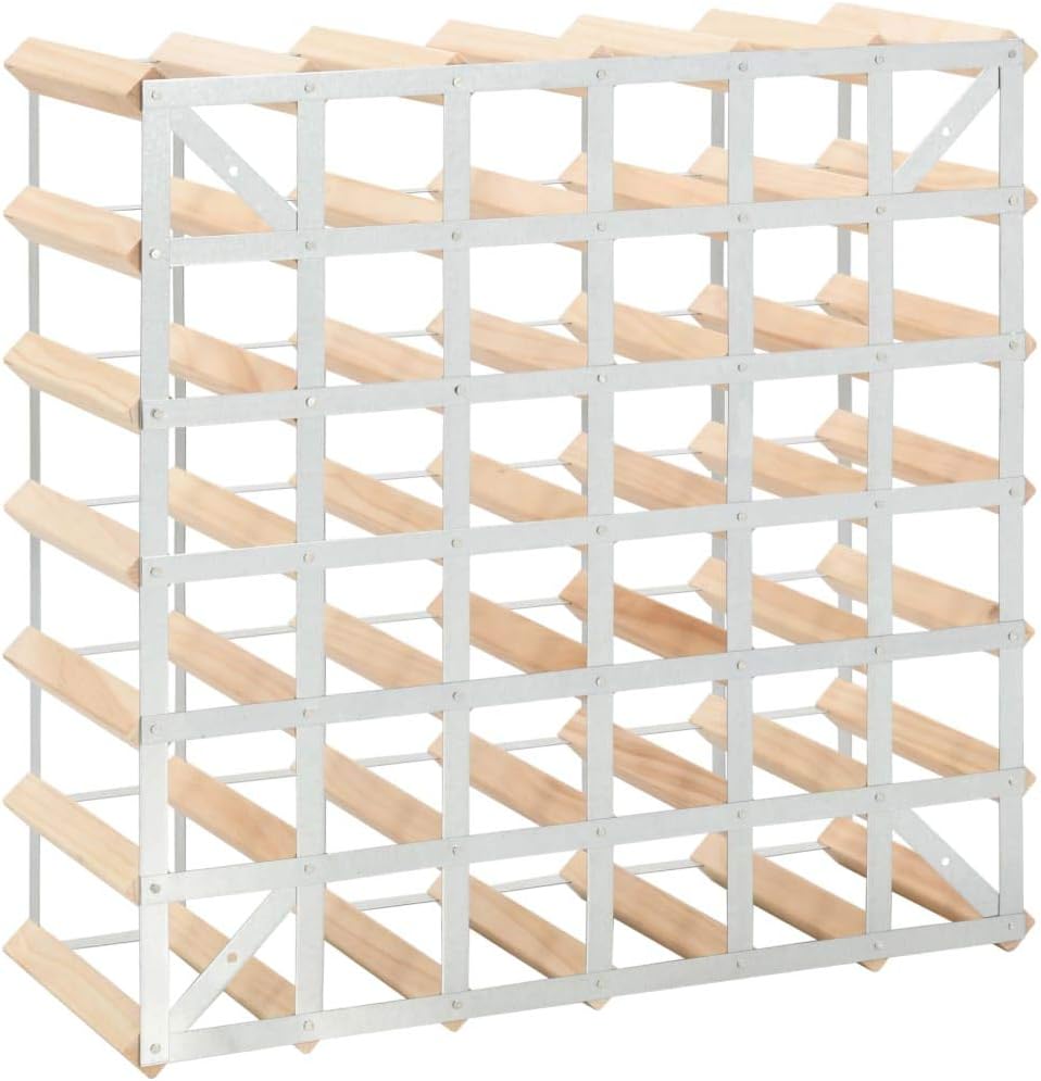 vidaXL Modern Wooden Wine Rack 42 Bottle Storage