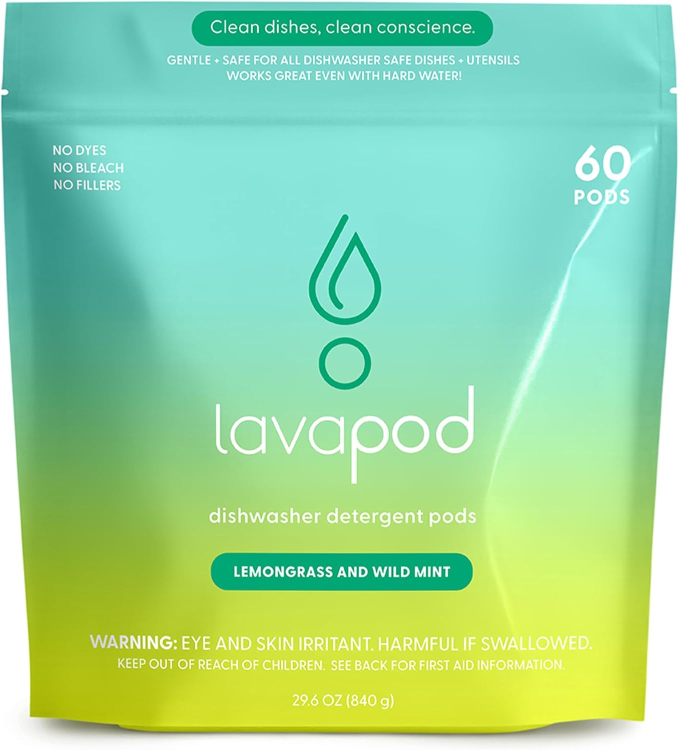 Lavapod Natural Dishwasher Pods 60 Count