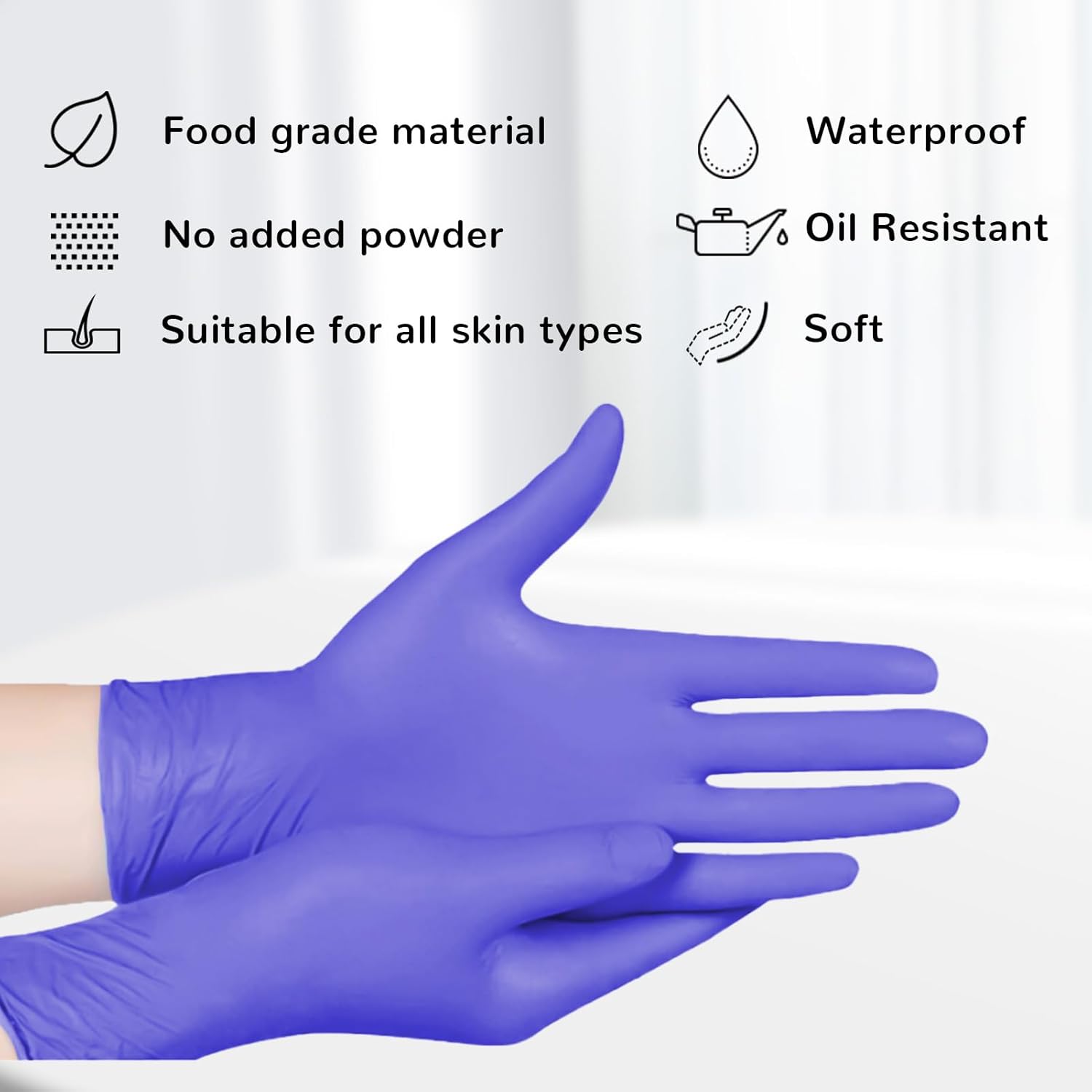 Myetasser Nitrile Gloves 100-Pack Latex-Free