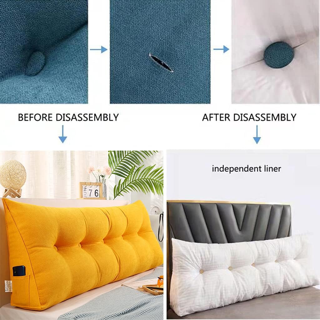 ZZYK Headboard Pillow 39inch Yellow Triangular Reading Support
