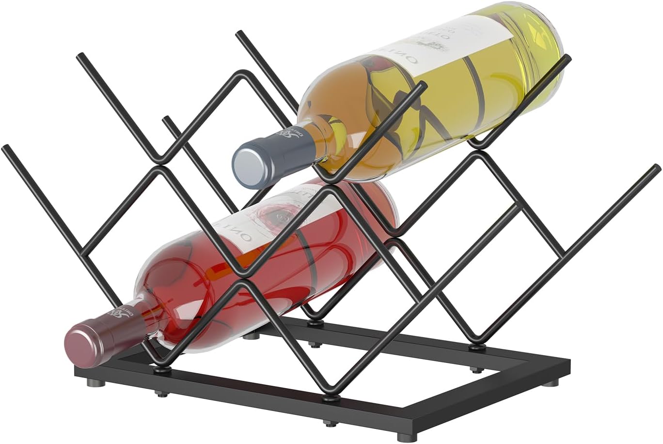 KOKSTOP Black Metal Wine Rack with 7 Bottles Capacity