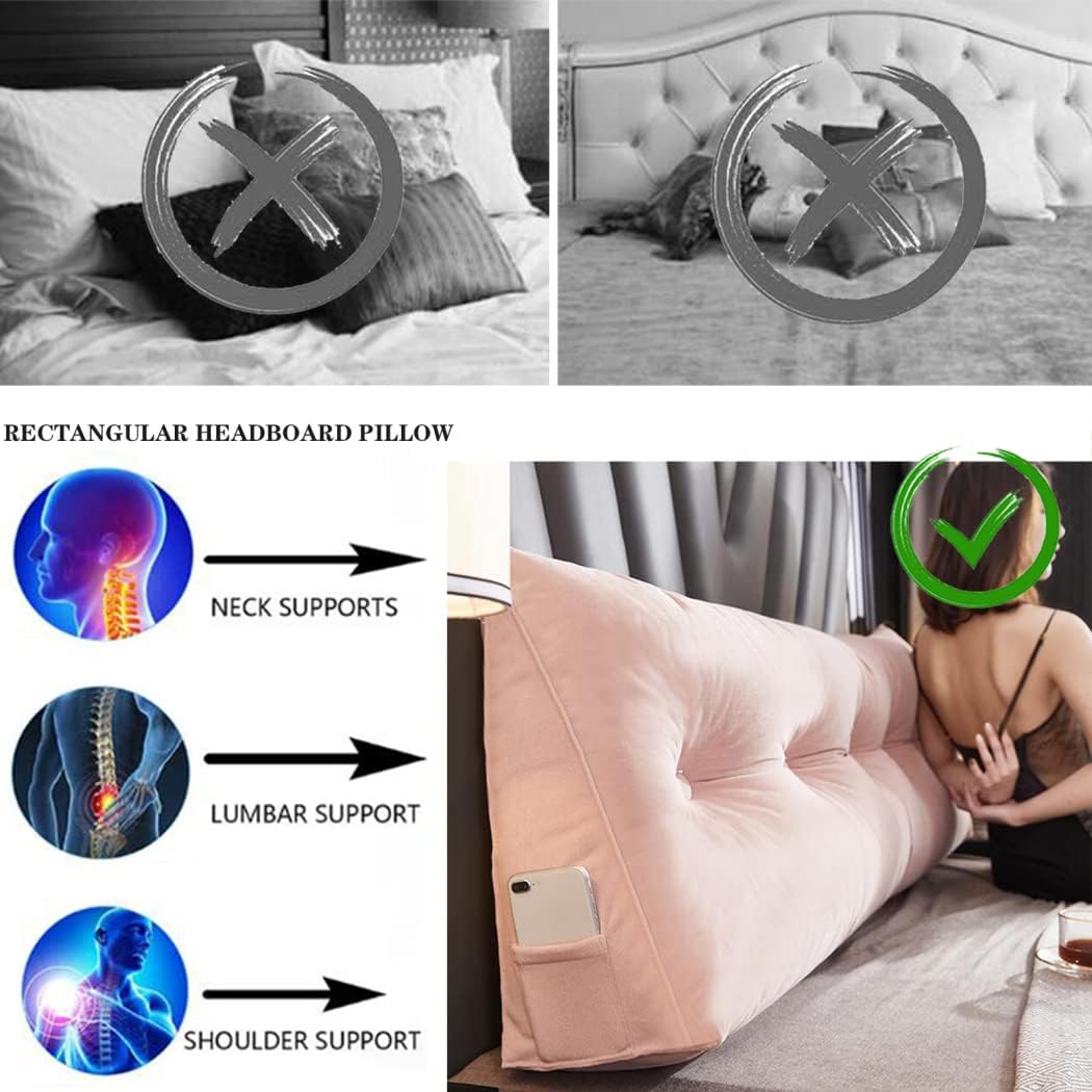 ZZYK Soft Velvet Reading Pillow with Headboard Support 1