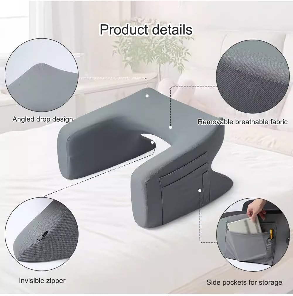 Ergonomic Memory Foam Armrest Pillow with Large Lap Desk