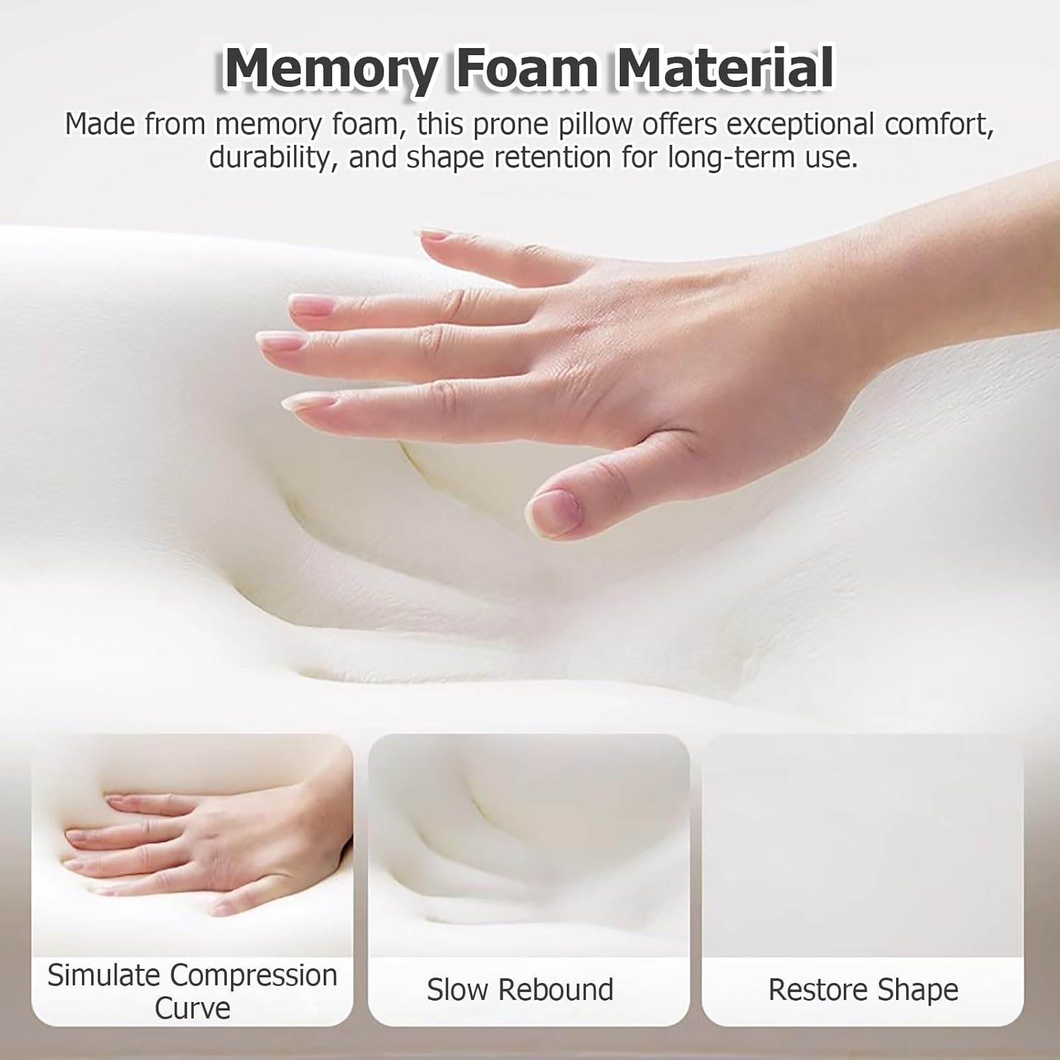 JYHHCYS Memory Foam Prone Pillow for Back Pain Relief