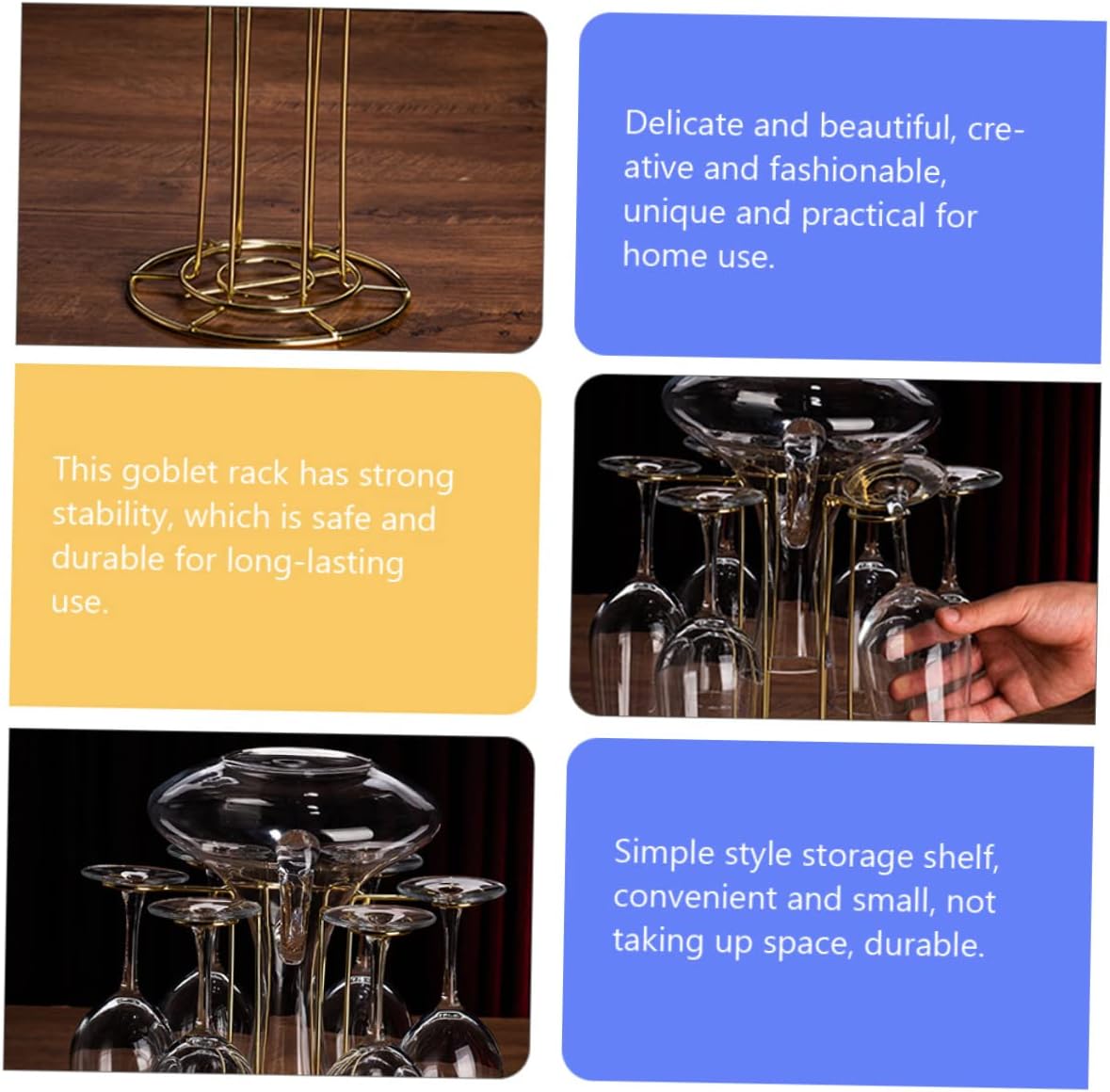 OHPHCALL Stemware Glass Holder Rack for Kitchen and Bar