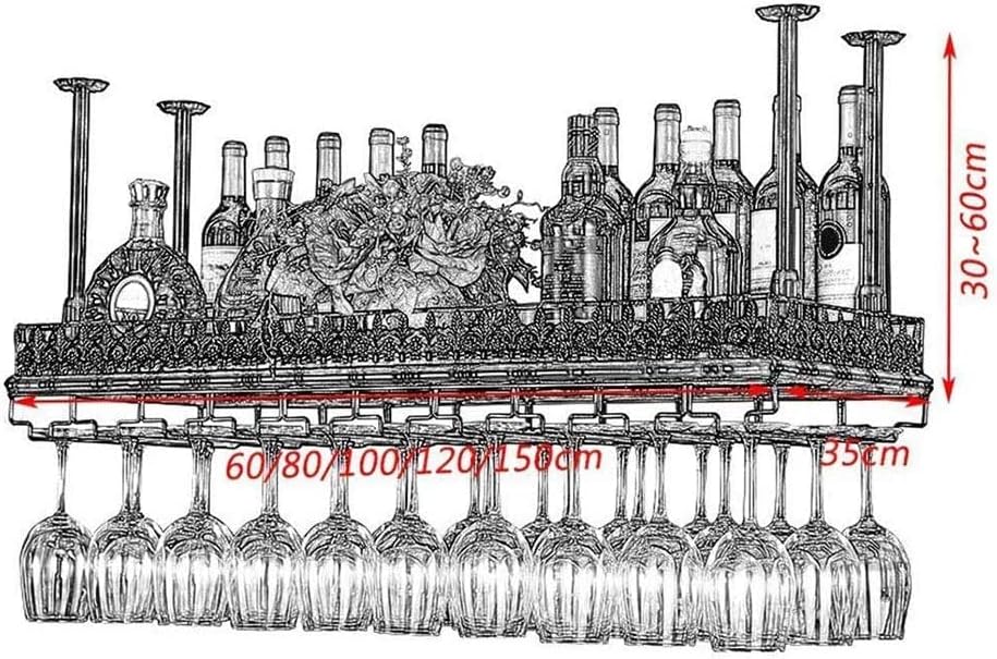 ZJDYDY Wall-Mounted Wine Rack Black 100x35cm