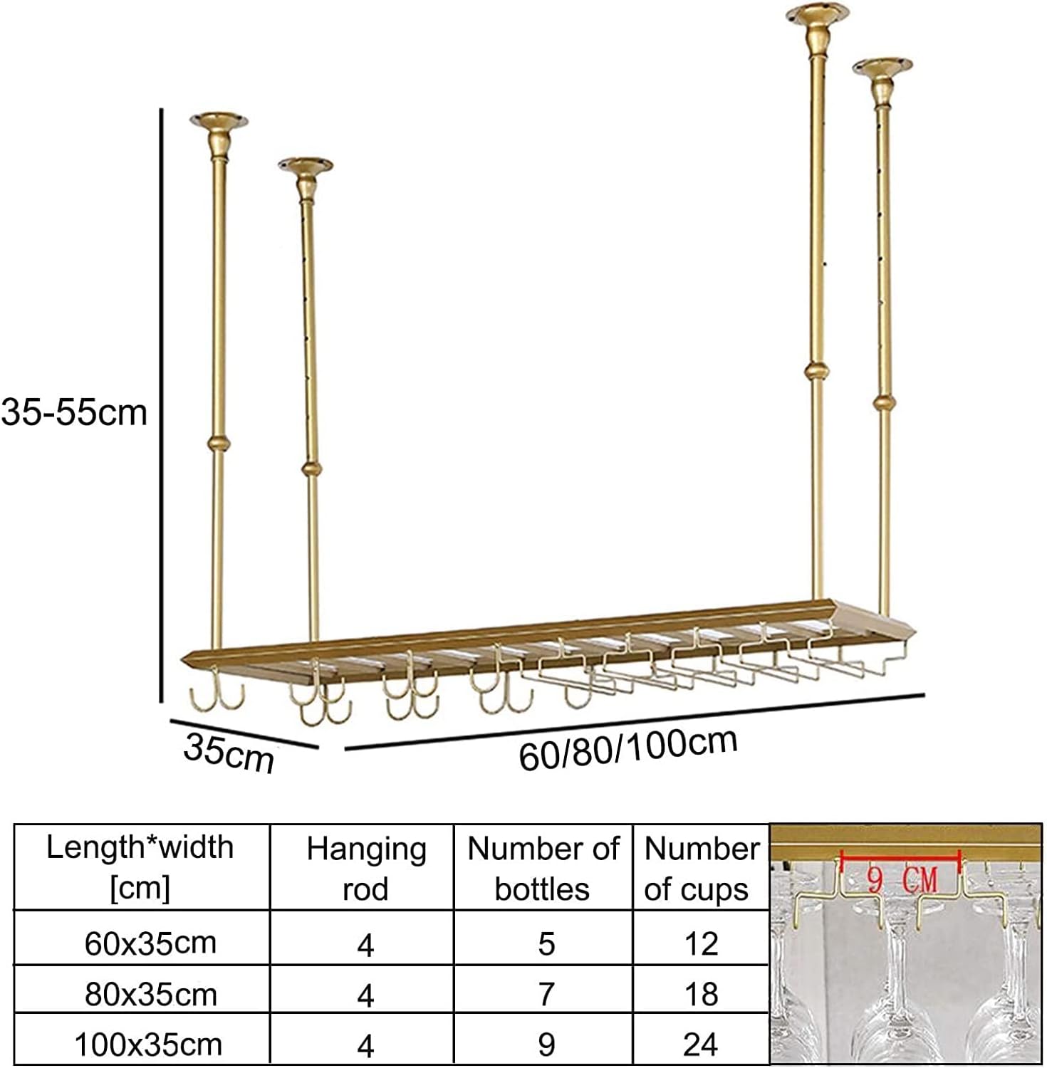 ALDEPO Wine Glass Holder Stainless Steel Rack