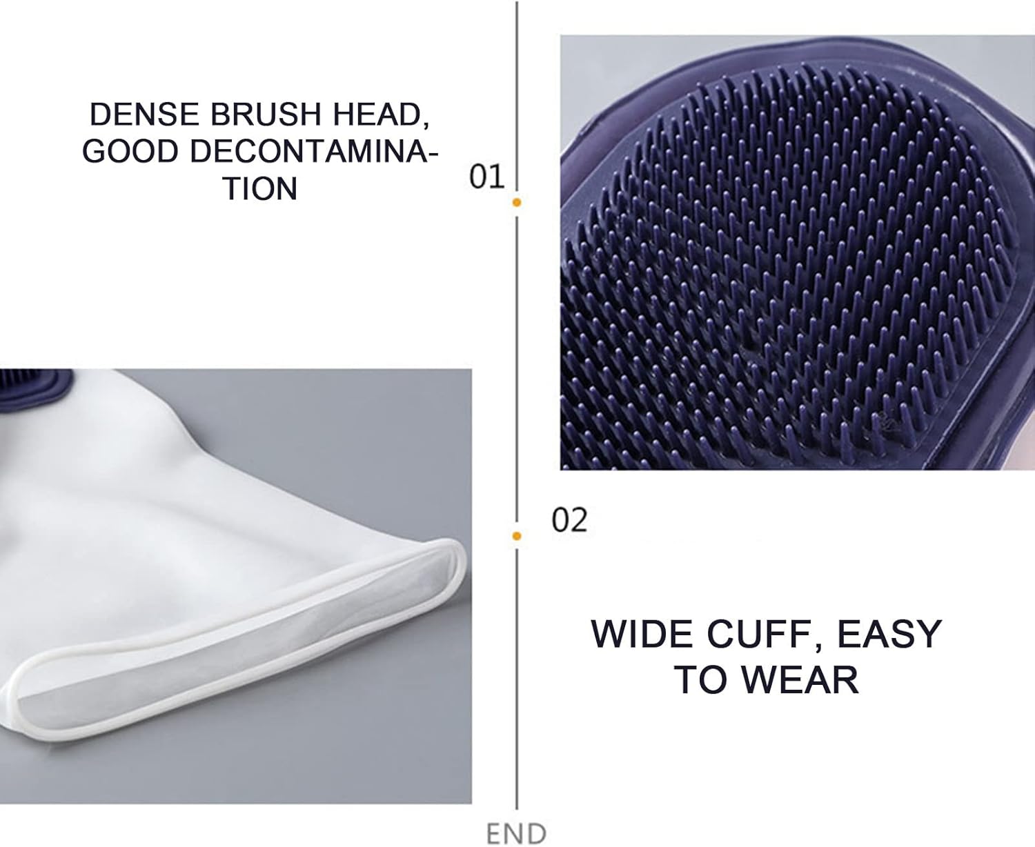 Durable Reusable Cleaning Gloves with Brush for Kitchen and Household Use
