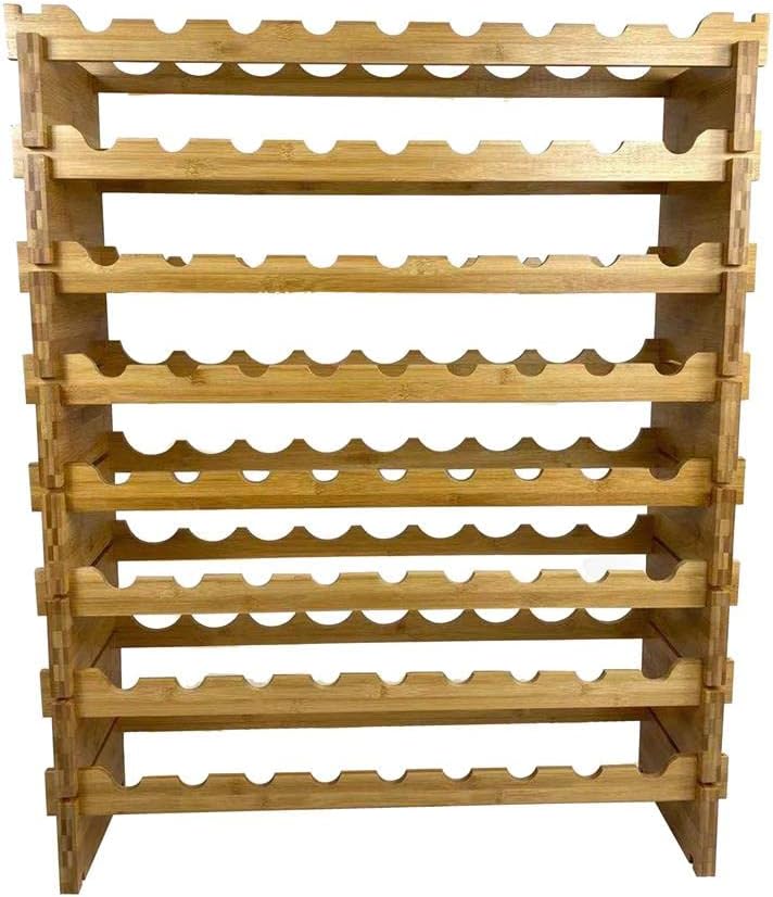 SereneLifeHome 8-Tier Bamboo Wine Rack - 72 Slots