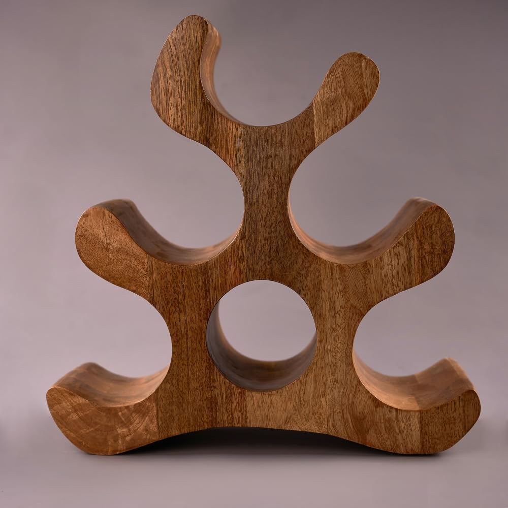 ZAARIYA Wooden Wine Holder for Kitchen and Bar 1