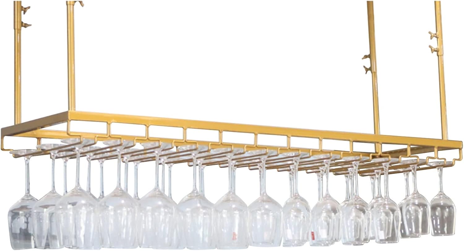 Ceiling Hanging Wine Rack with Adjustable Height and Width