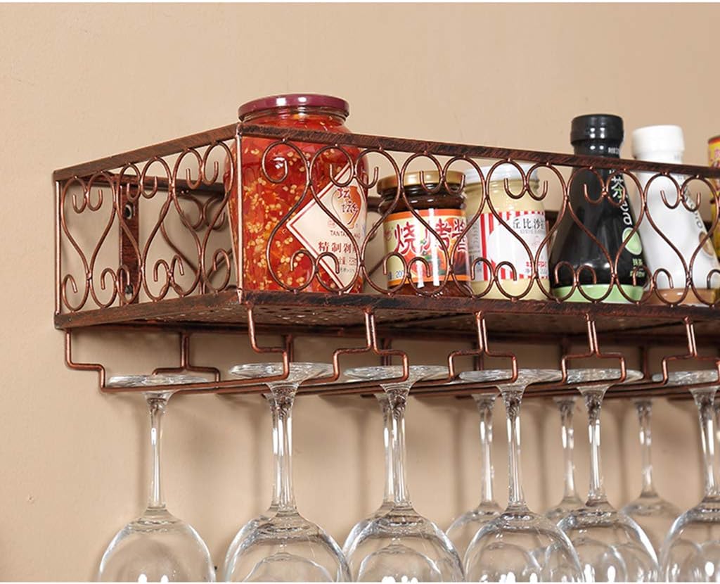 Suuim Wall Mounted Wine Rack with Rustic Metal Design 1