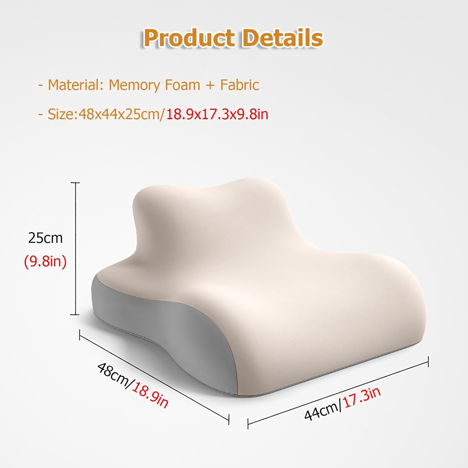 JYHHCYS Memory Foam Prone Pillow with Headrest Blue
