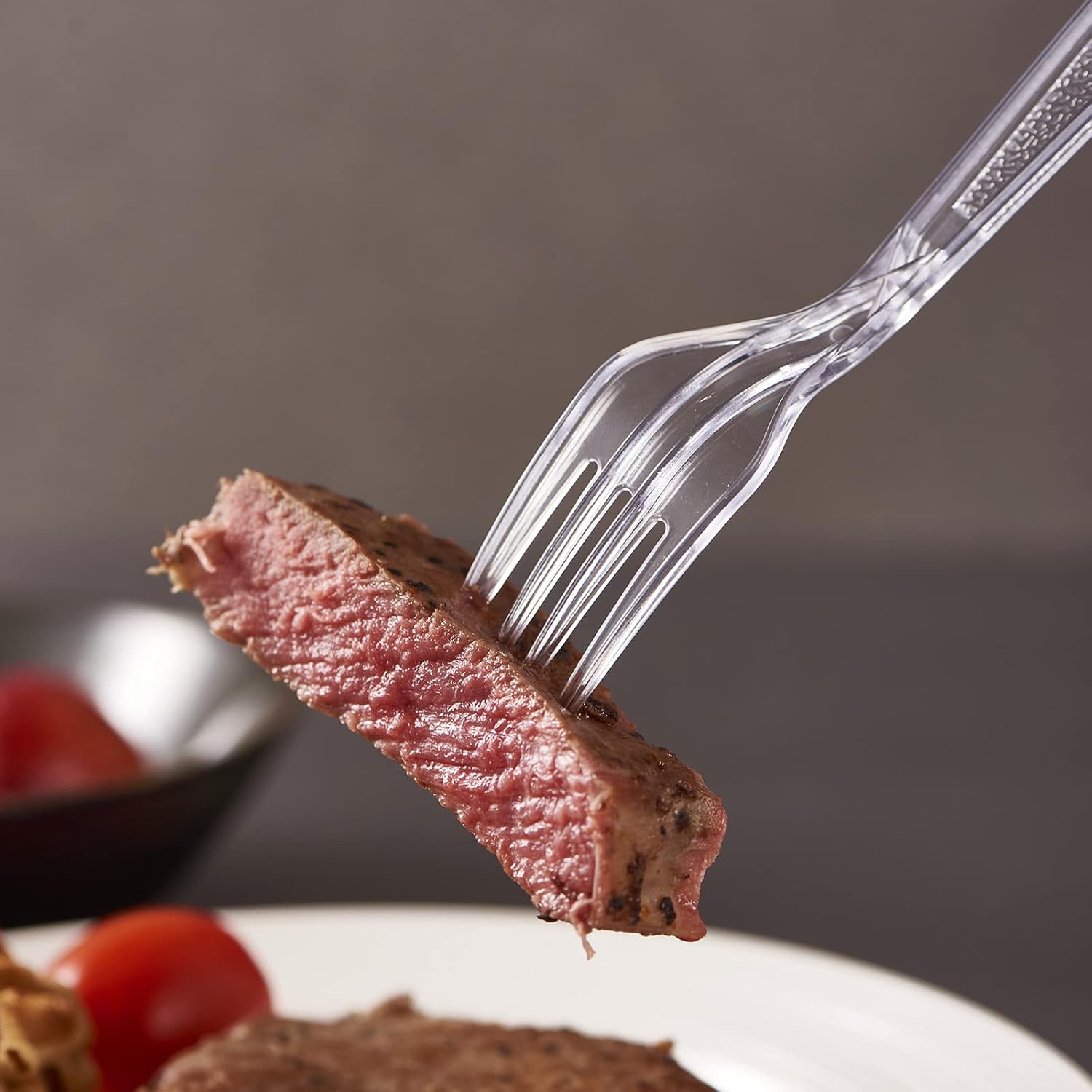 FULING 300 Count Clear Plastic Forks Heavy Duty