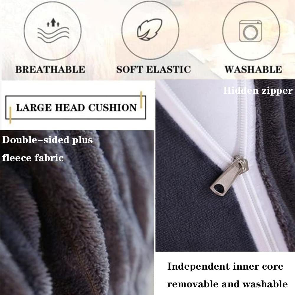 ZZYK Pearl Cotton Wedge Pillow Support Reading Cushion Black 39100cm