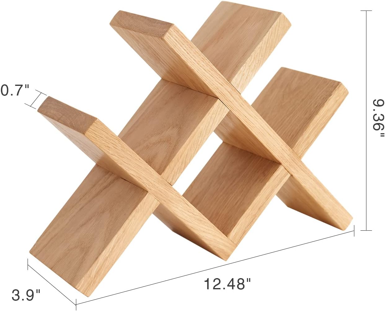 TRWISWDC Natural Oak Wine Rack Free Standing Holder