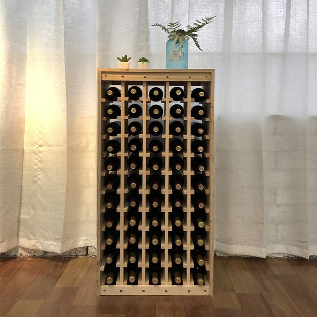 Natural Cedar Freestanding Wine Rack for 55 Bottles