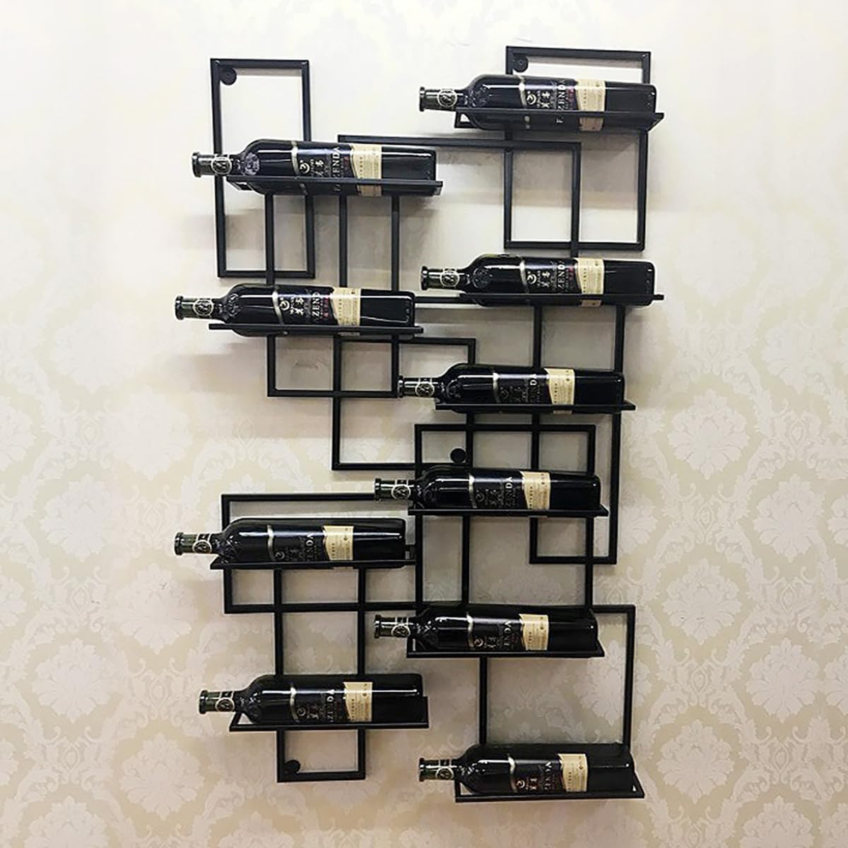Bakufu Wall Mounted Wine Rack for 10 Bottles