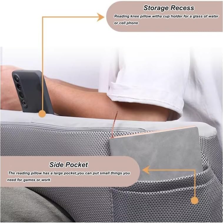 Memory Foam Reading Pillow with Lap Desk Support