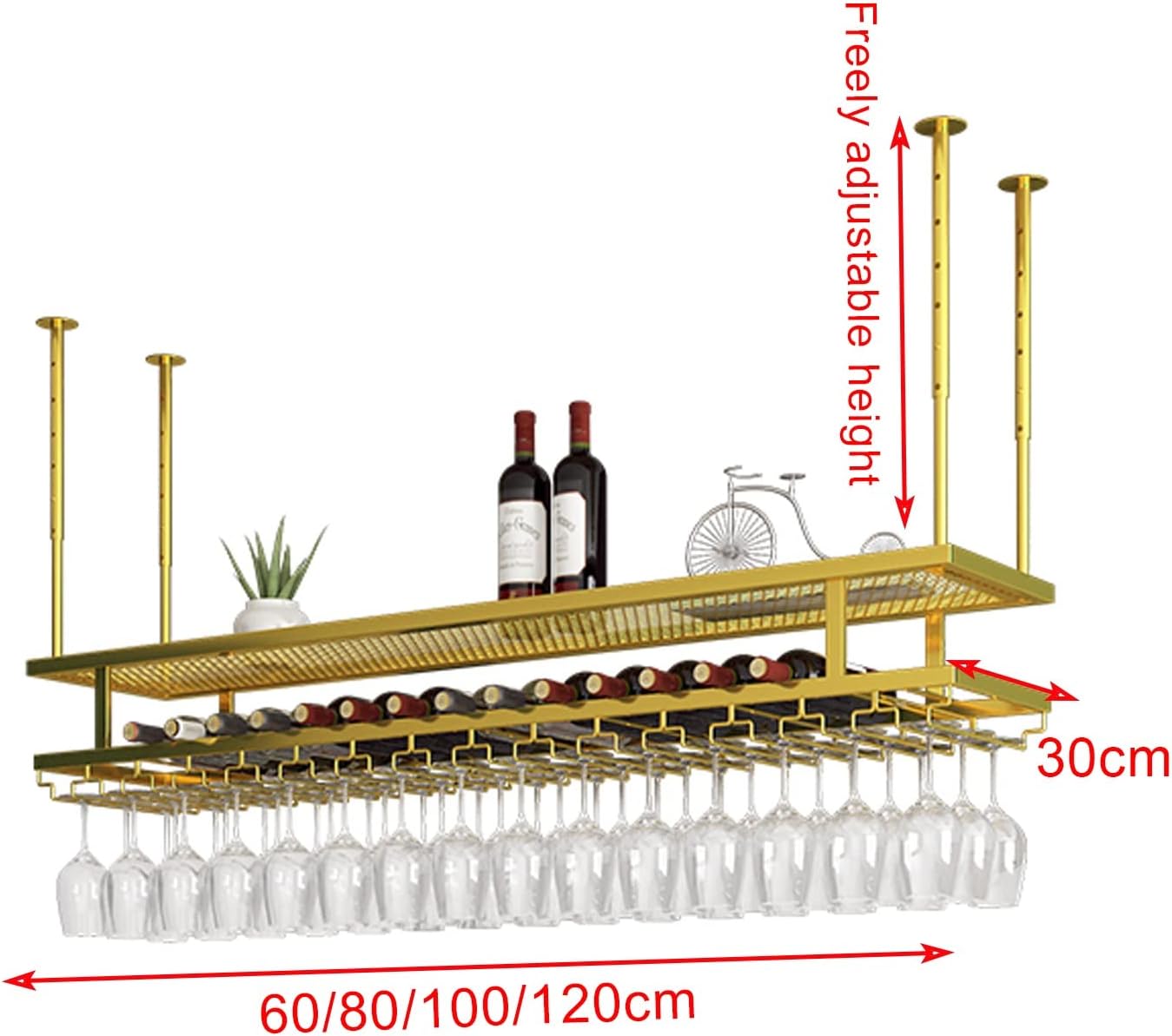 DASHADAO 2 Layer Ceiling Wine Glass Holder