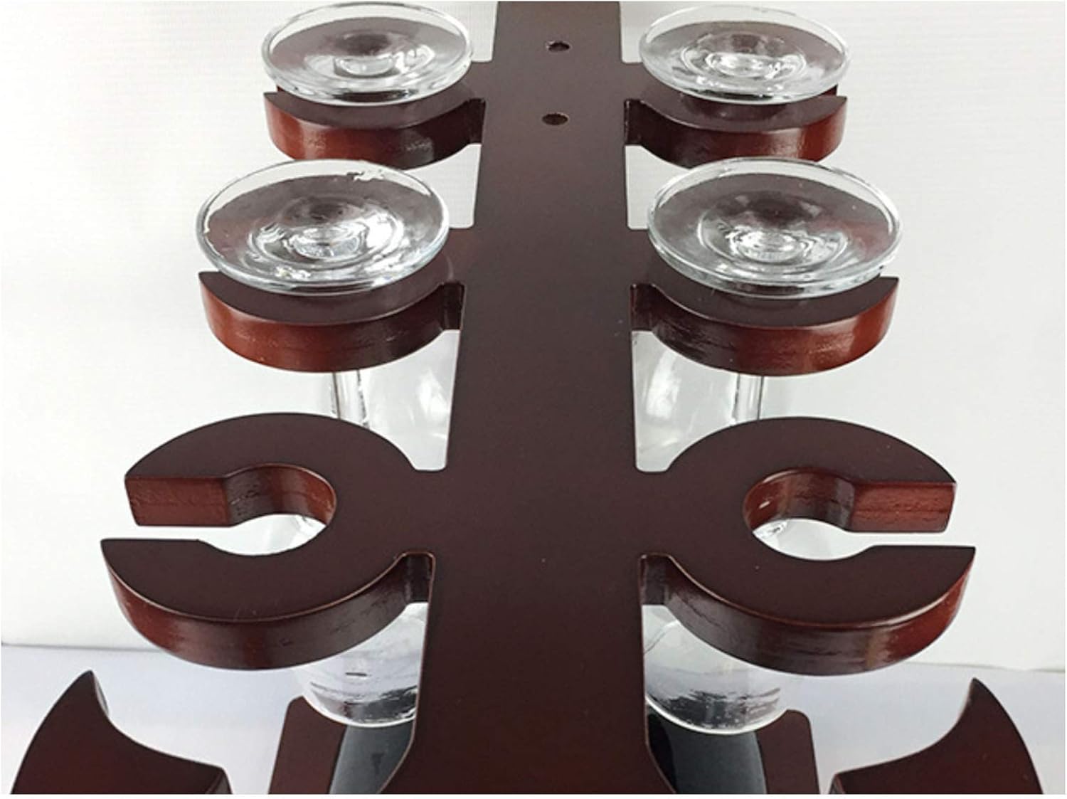 BOCbco Tabletop Wine Rack Holder for 2 Bottles 6 Glasses