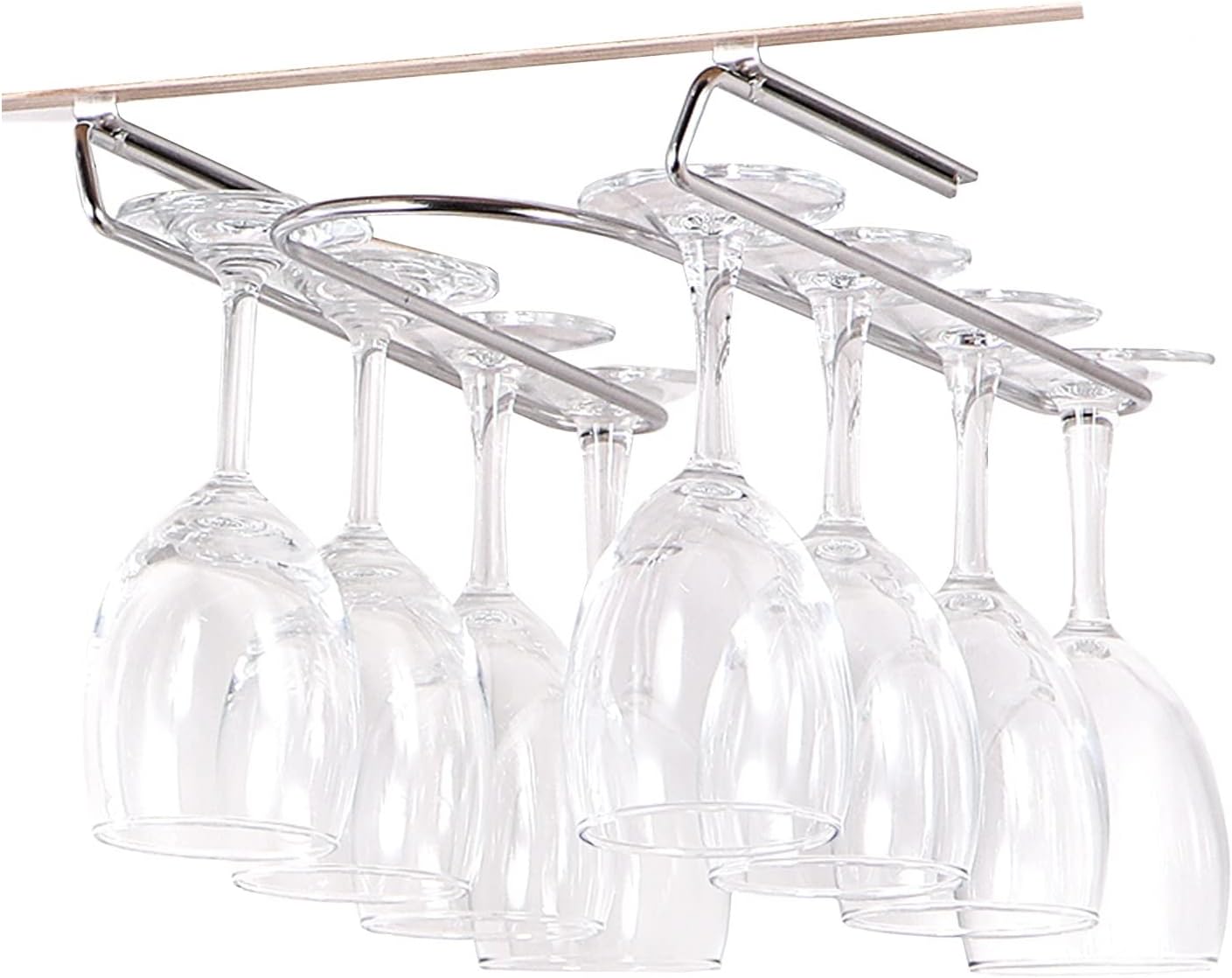 WORDFUN Wine Glass Rack Under Cabinet Metal Stainless Steel Holder