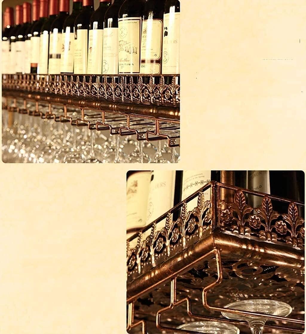 Wall Wine Rack with Painted Iron Frame and Adjustable Shelves