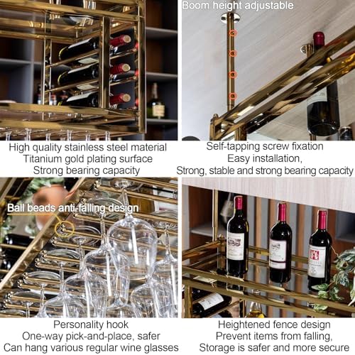 SDdPulse Wall Mounted Wine Rack with Storage