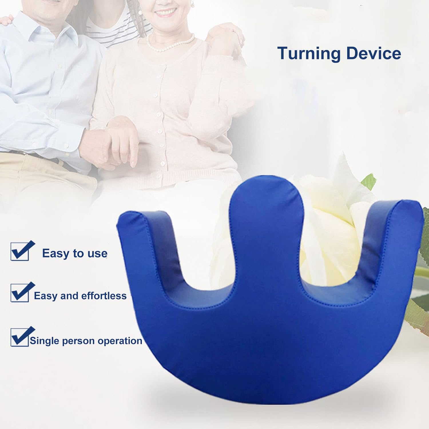 Septpenta Bedridden Elderly U Turn Pillow Multi-Functional Waterproof Blue