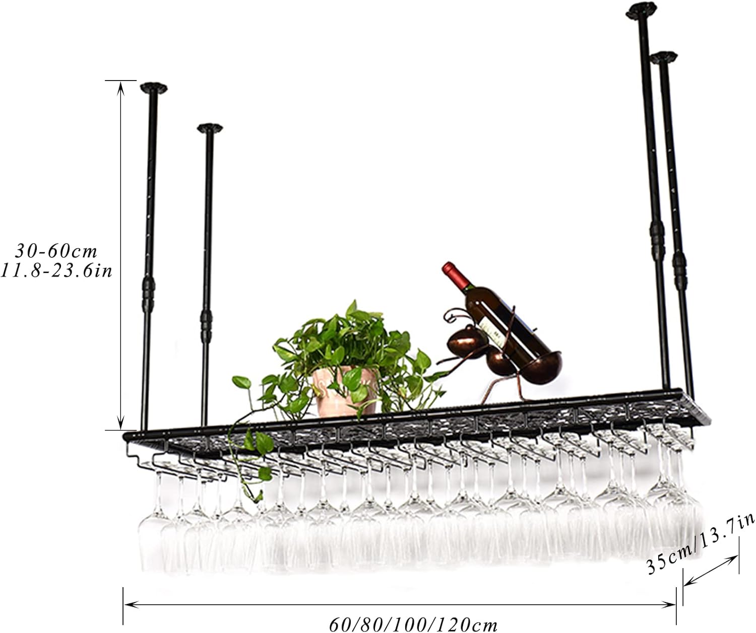 LUCEAE Ceiling Wine Rack with Adjustable Height 1