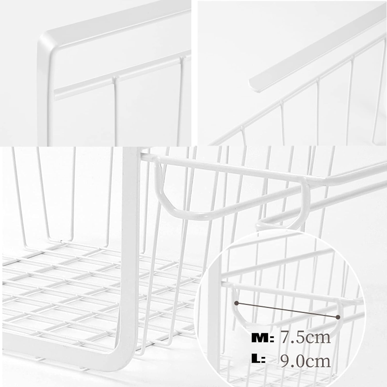 Wordfun Under Cabinet Stemware Rack Durable White Metal Hanger