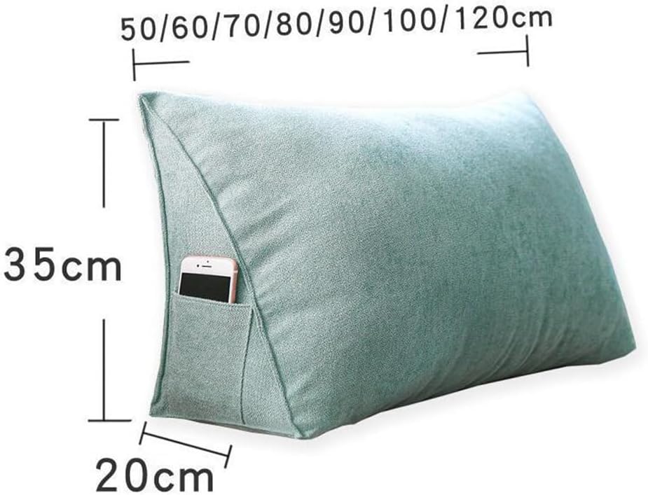 Triangle Wedge Bed Pillow with Zipper Removable and Washable Gray 100x35x20cm