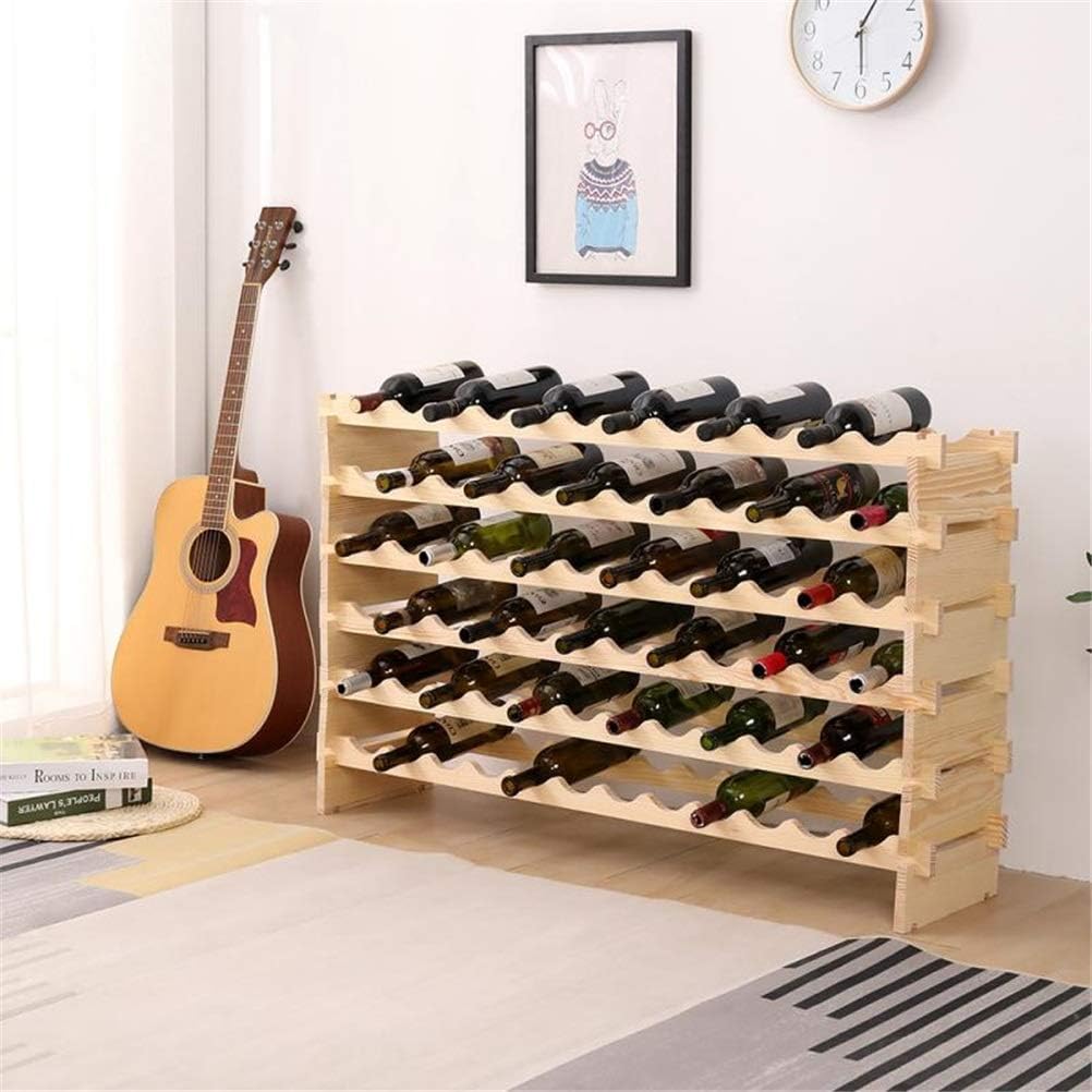 MaGiLL 6-Layer Bamboo Wine Rack with Wave Design