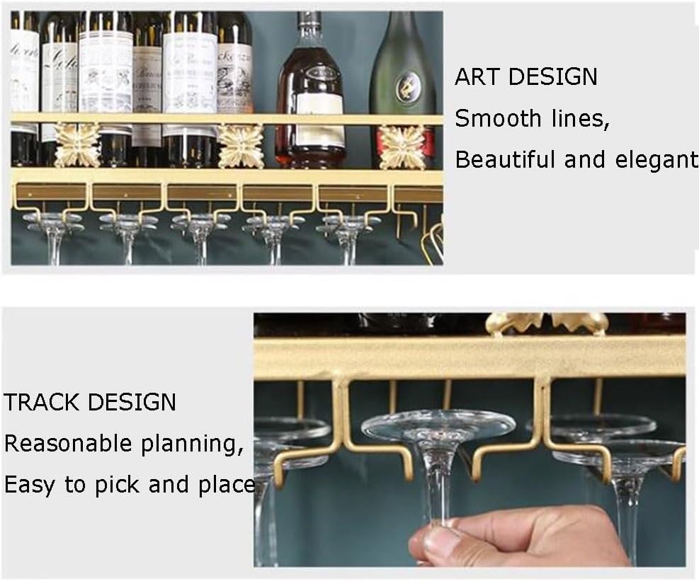 SilteD Wall-Mounted 2-Tier Wine Rack with Stemware Hanger 1