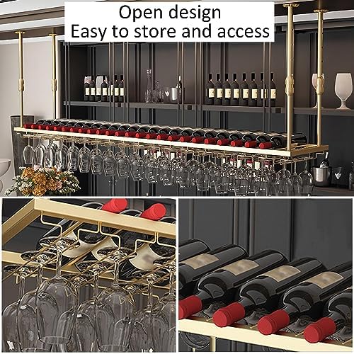 LIGUOYI Hanging Wine Glass Holder Adjustable Rack for Kitchen Bar