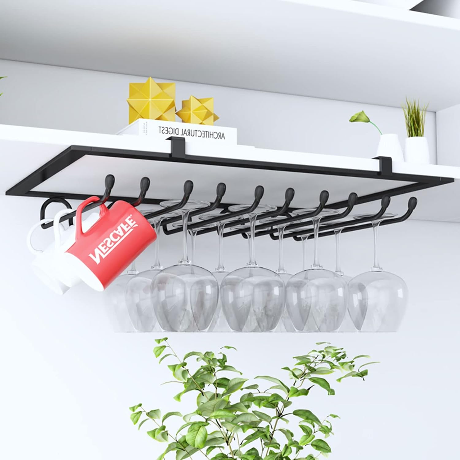 Stainless Steel Wine Glass Rack for Bar and Kitchen