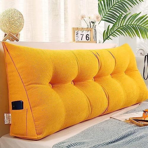 COZMAX Queen Triangular Reading Pillow - Yellow 79inch