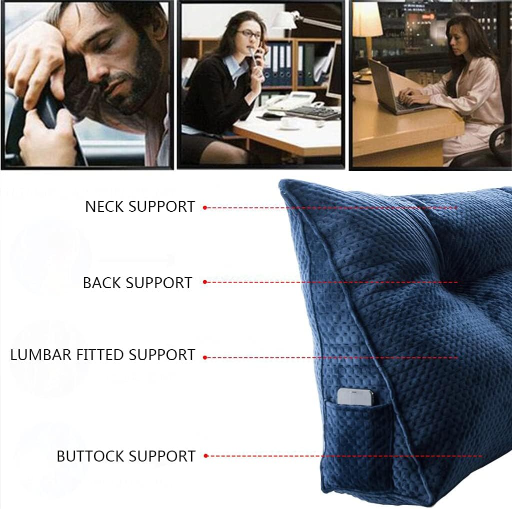 ZZYK Large Triangular Headboard Pillow with Removable Cover