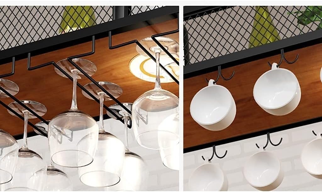 Ceiling Wine Rack Wall-Mounted Storage Shelf for Home Bar