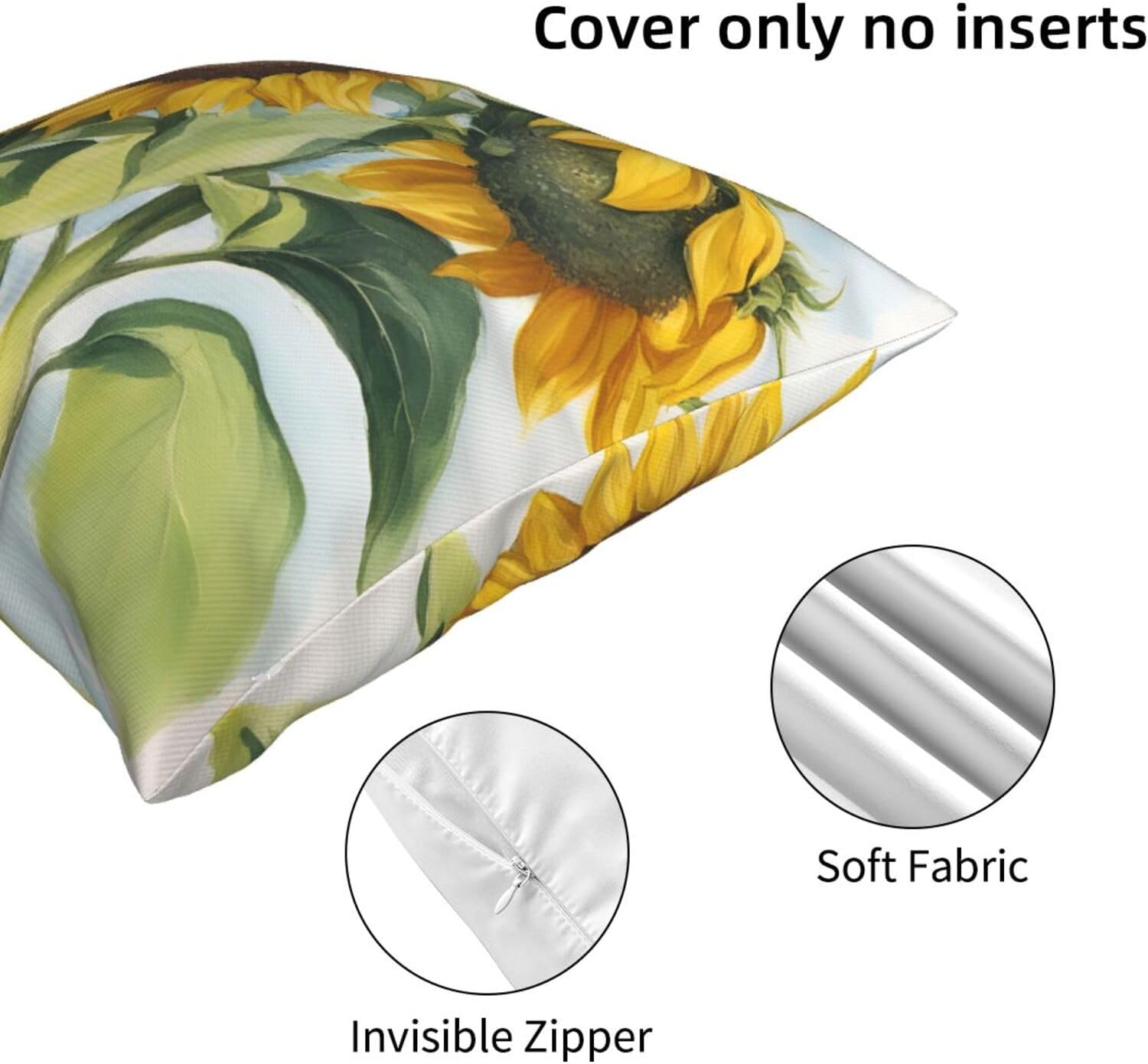 Ogniwo Fresh Sunflower Throw pillow Soft 12x12 Inch Cushion Case