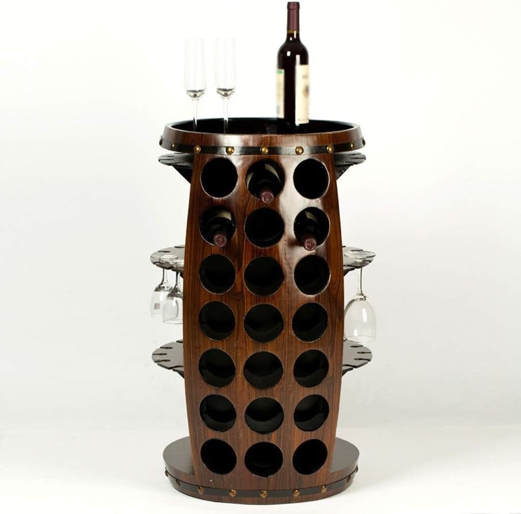Freestanding Wine Rack with Barrel Design