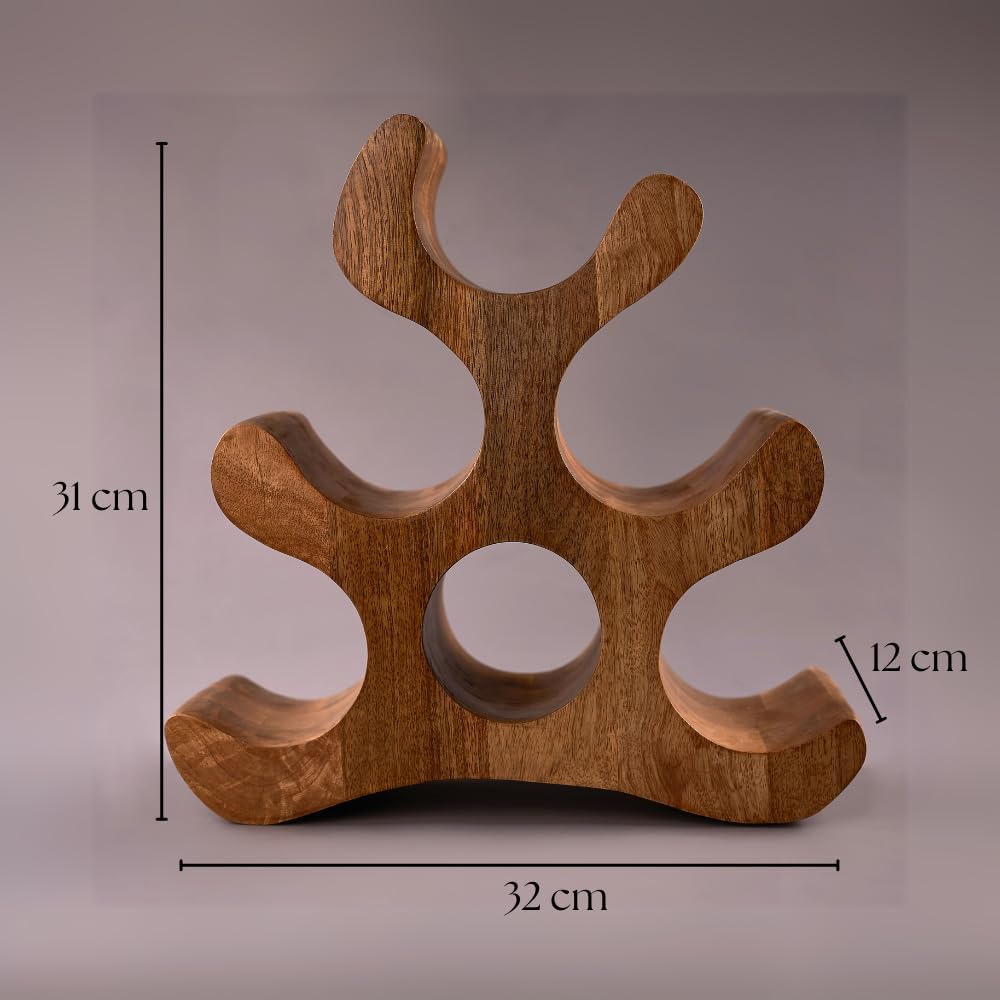 ZAARIYA Wooden Wine Holder for Kitchen and Bar 1