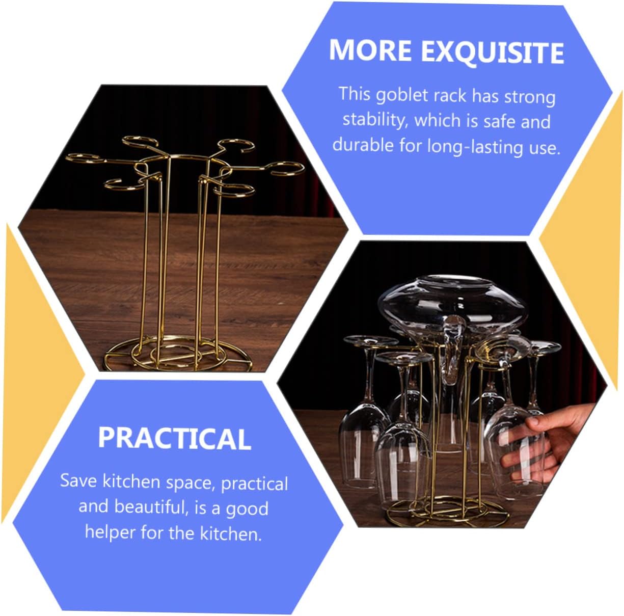 OHPHCALL Stemware Glass Holder Rack for Kitchen and Bar
