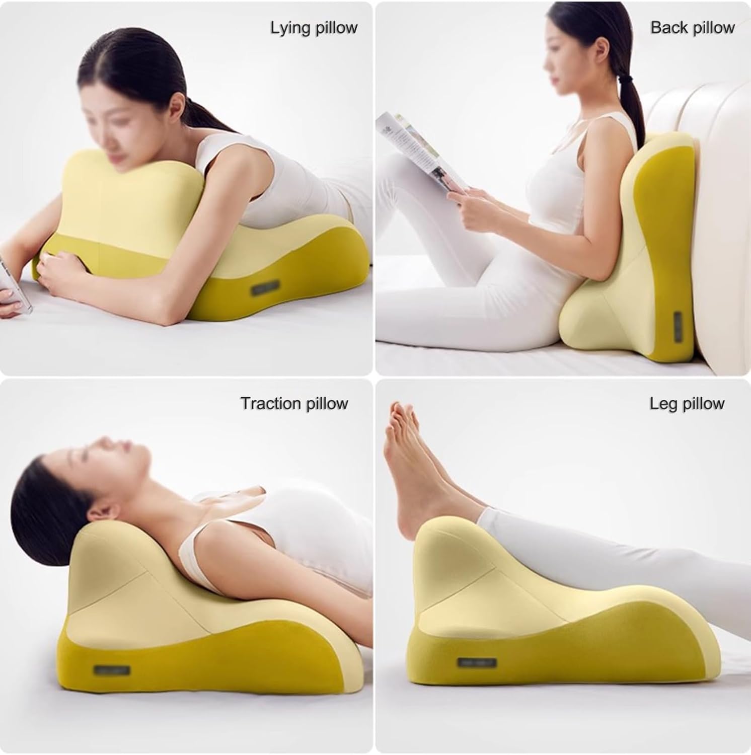 Light Yellow Bed Rest Pillow with Neck Support