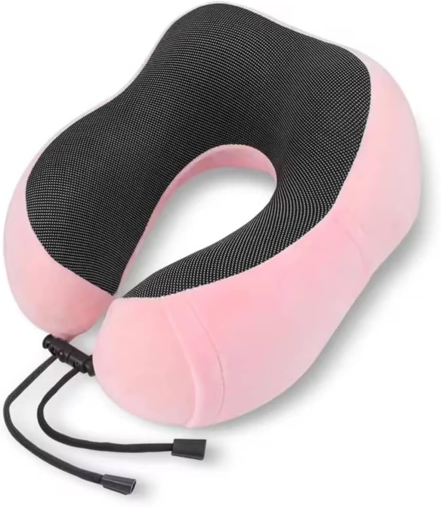 Travel Neck Pillow with Memory Foam U Shape Pink