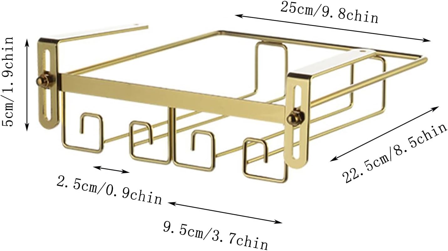 Adjustable Metal Wine Glass Holder for Cabinet and Bar