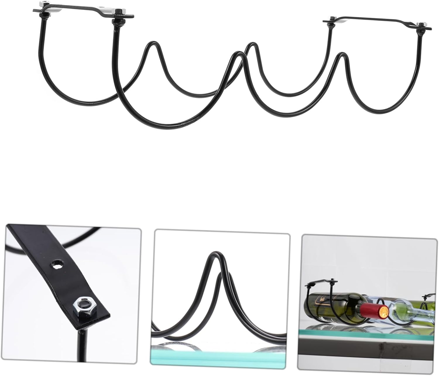 Zerodeko 2Pcs Black Iron Wine Rack
