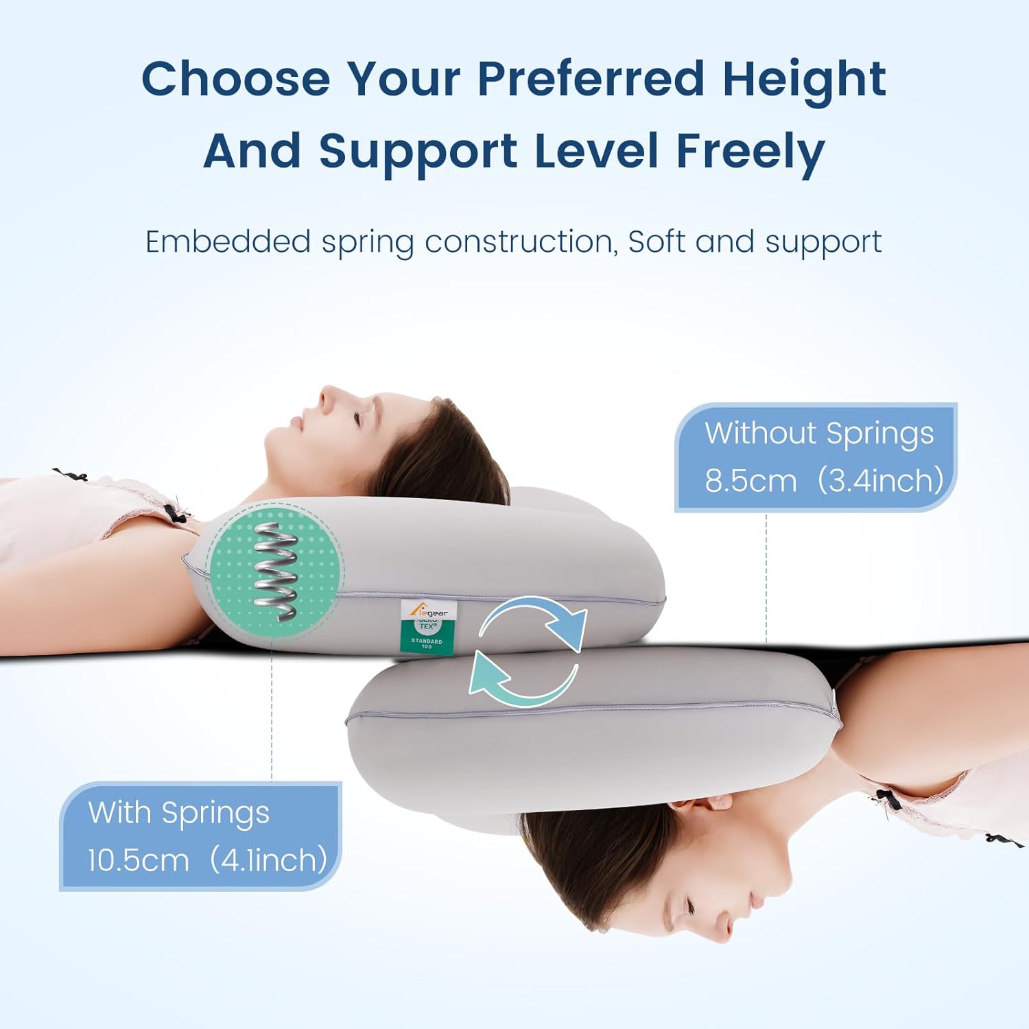 Elegear Cooling Pillow for Deep Sleep and Neck Pain Relief