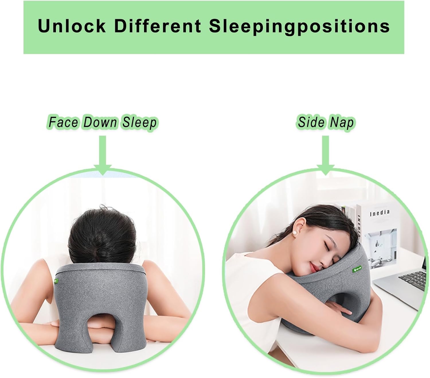 Memory Foam Desk Pillow with Arm Holes - Blue